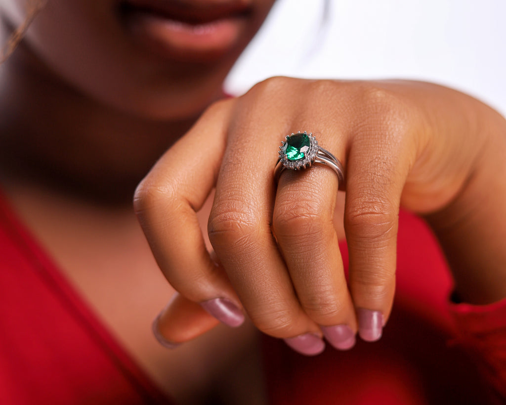 Sterling Silver Engagement Ring -02AS47