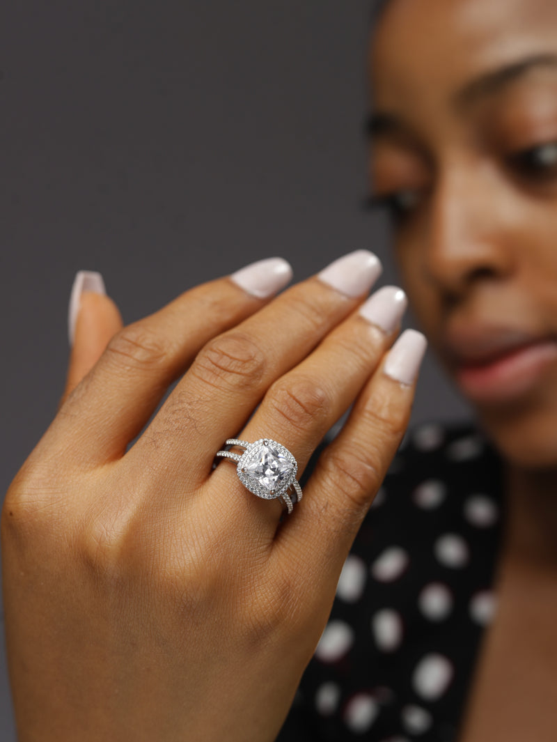 Sterling Silver Engagement Ring -10AS69