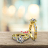 1.0ct Diamond Classic Halo Diamond Engagement Ring - 01US50