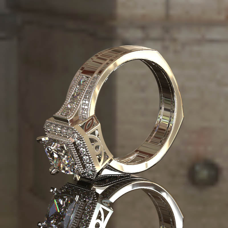 2.34ct Princess Cut Diamond Engagement Ring - 02US49