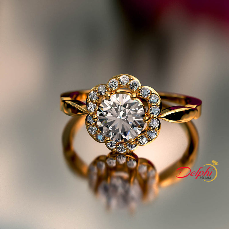 0.98ct Brilliant Cut Diamond Gold Engagement Ring - 02US90