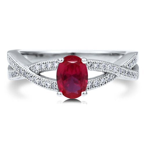 Sterling Silver Woven Solitaire Engagement Ring