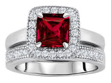 Ruby Engagement Wedding Set