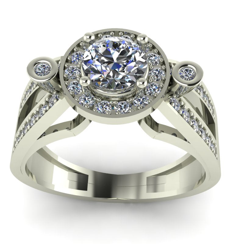 0.9ct Brilliant Cut Diamond Gold Engagement Ring - 03US30