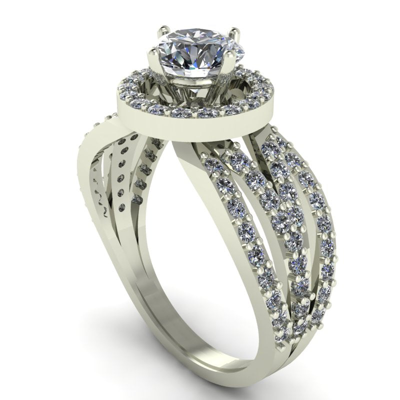 1.56ct Round Cut Diamond Gold Engagement Ring - 03US34