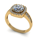 1.72ct Round Diamond Halo Gold Engagement Ring - 03US38