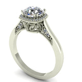 1.25ct Brilliant Cut Diamond Gold Halo Engagement Ring - 03US41