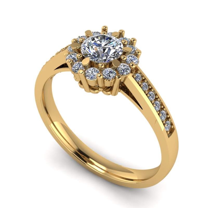 0.52ct Round Diamond/Moissanite Gold Engagement Ring - 03US60