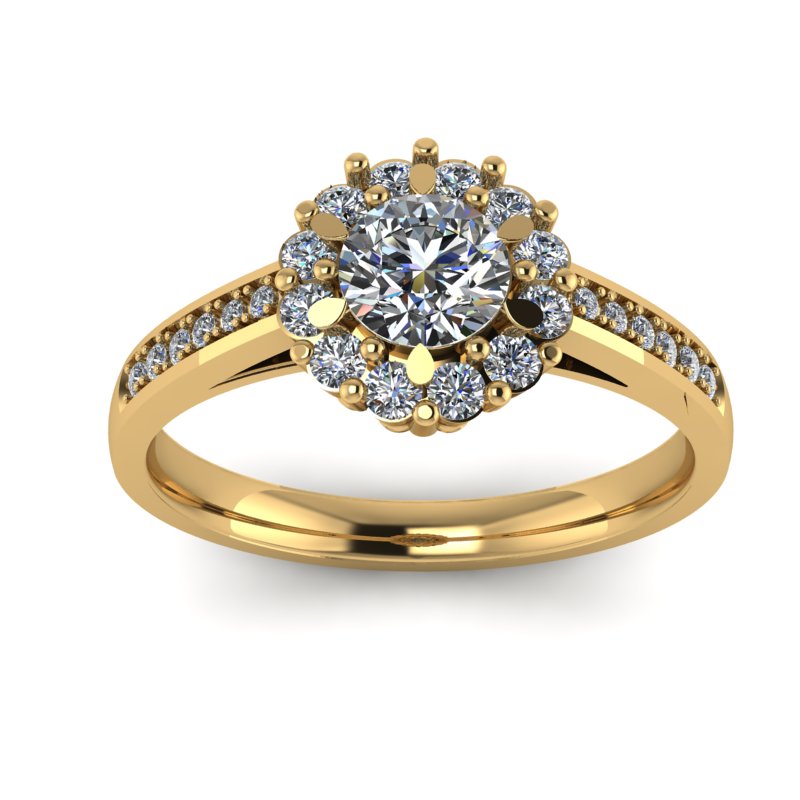 0.52ct Round Diamond/Moissanite Gold Engagement Ring - 03US60
