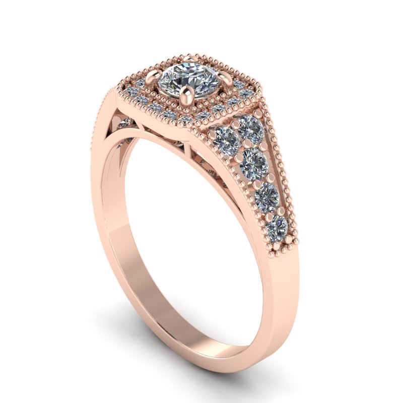 0.63ct Round Diamond Gold Engagement Ring - 03US63