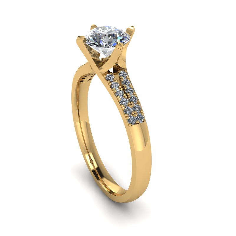 0.95ct Round Diamond Gold Engagement Ring - 03US67