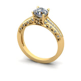 1.1ct Round Diamond Gold Engagement Ring - 03US68
