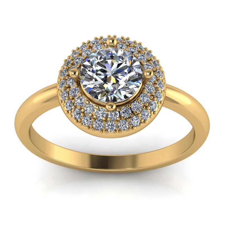 1.03ct Round Cut Diamond Gold Engagement Ring - 03US74