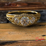 1.13ct Round Cut Diamond Gold Engagement Ring - 03US75