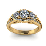 1.13ct Round Cut Diamond Gold Engagement Ring - 03US75