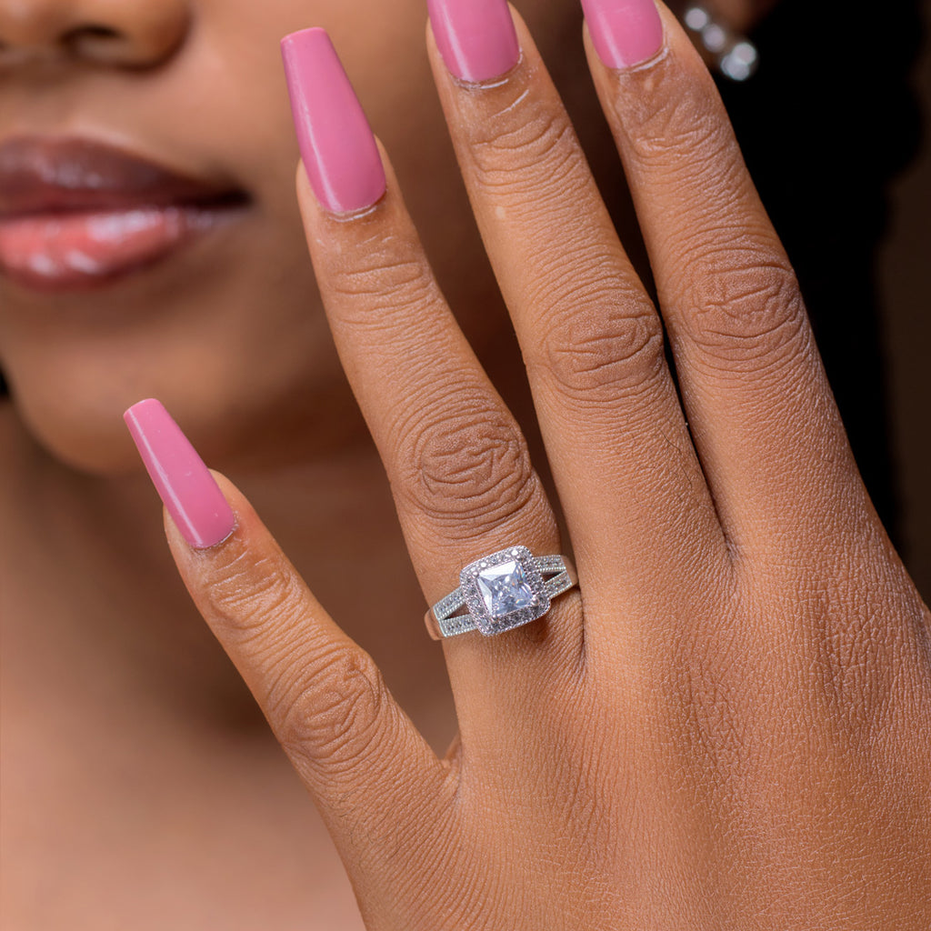 Sterling Silver Engagement Ring - 04SD12