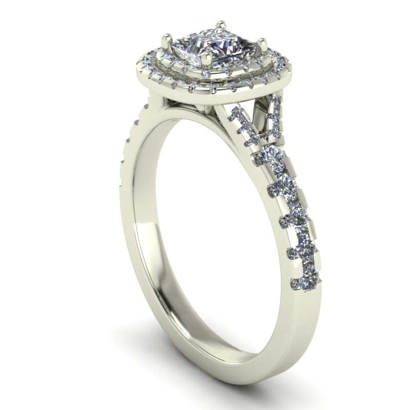 1.1ct Princess Cut Diamond Gold Engagement Ring - 04US05