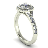 1.1ct Princess Cut Diamond Gold Engagement Ring - 04US05