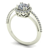 1.27ct Cushion Cut Diamond Halo Gold Engagement Ring - 04US07