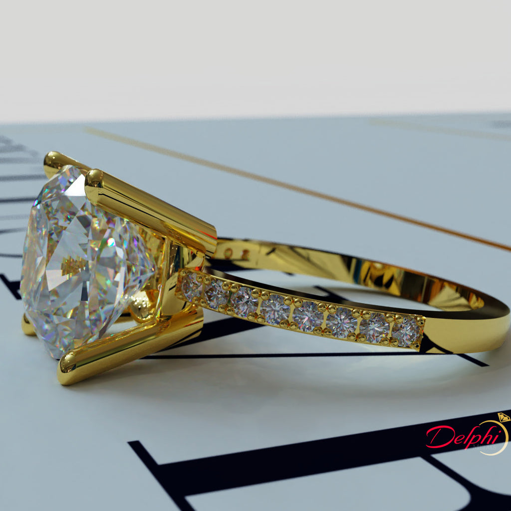 5.39 ct Cushion cut Diamond Engagement Ring - 04US15