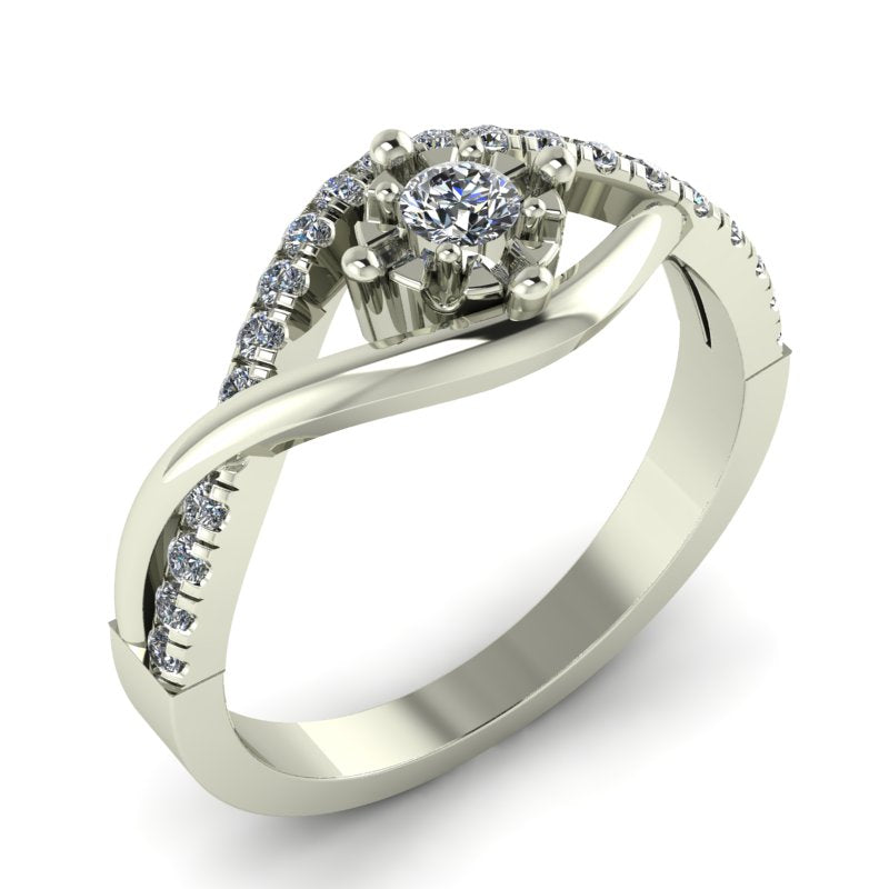 0.27ct Brilliant Diamond Infinity Gold Engagement Ring - 04US31