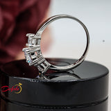 Princess Cut Sterling Silver Engagement Ring - 06AS98