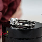 Princess Cut Sterling Silver Engagement Ring - 06AS98