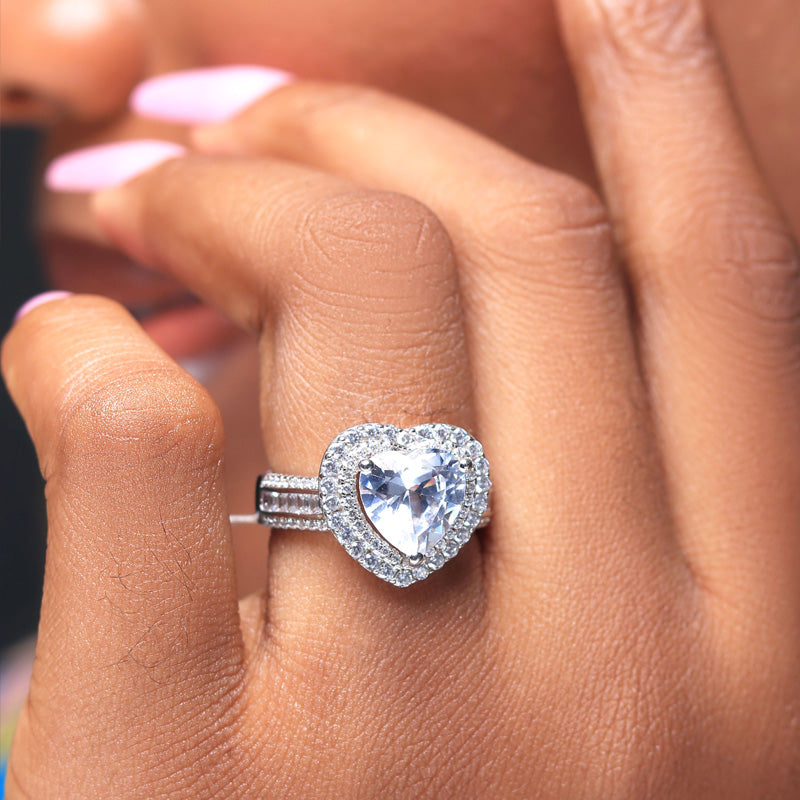 Sterling Silver Engagement Ring - 10AS04