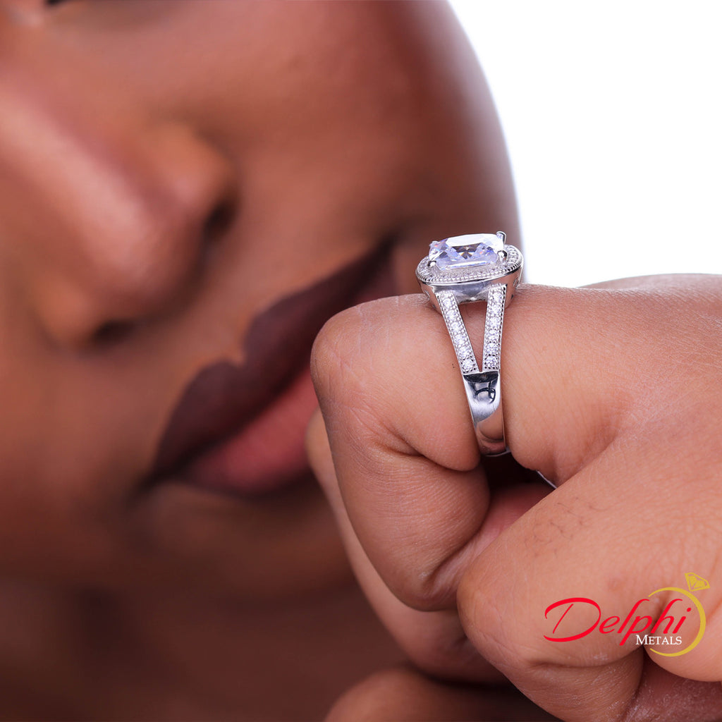 Sterling Silver Engagement Ring - 10AS16