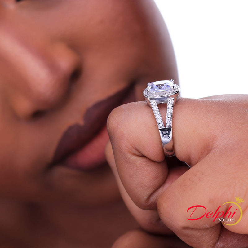 Sterling Silver Engagement Ring - 10AS16