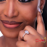 Sterling Silver Pear Engagement Ring - 10AS22