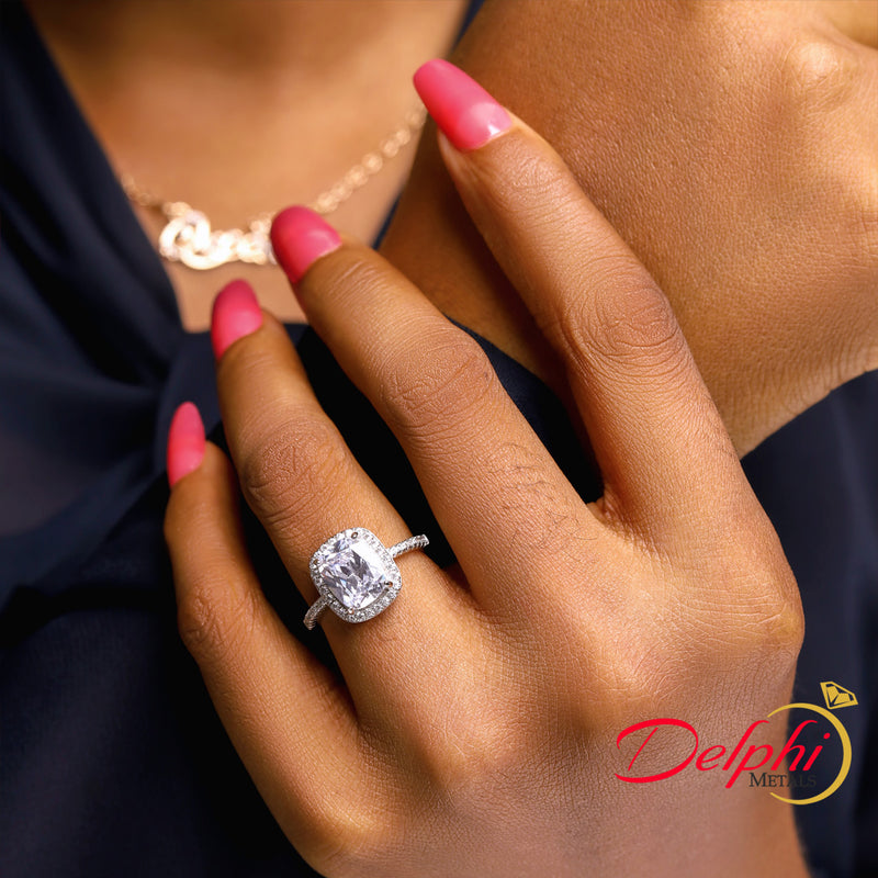 Sterling Silver Engagement Ring - 10AS35