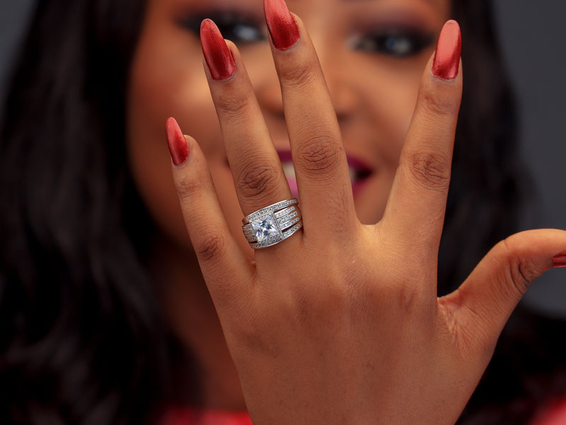 Sterling Silver Bridal Set - 01AS48