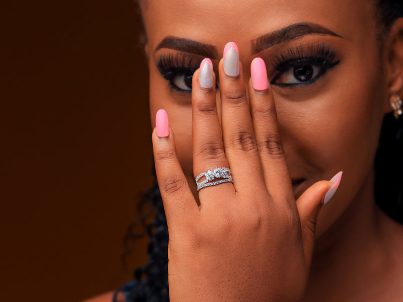 0.9ct Brilliant Diamond Gold Bridal Set - 01US40A