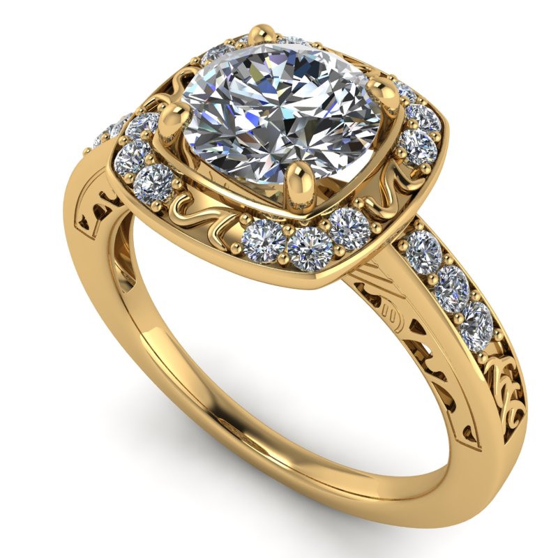 1.21 Round Diamond Gold Engagement Ring -  05US05