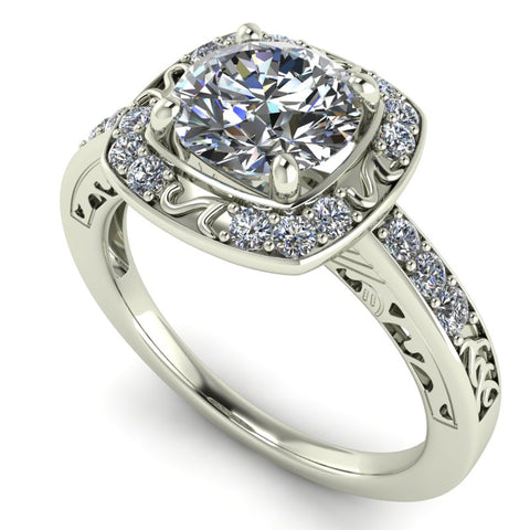 1.21 Round Diamond Gold Engagement Ring -  05US05