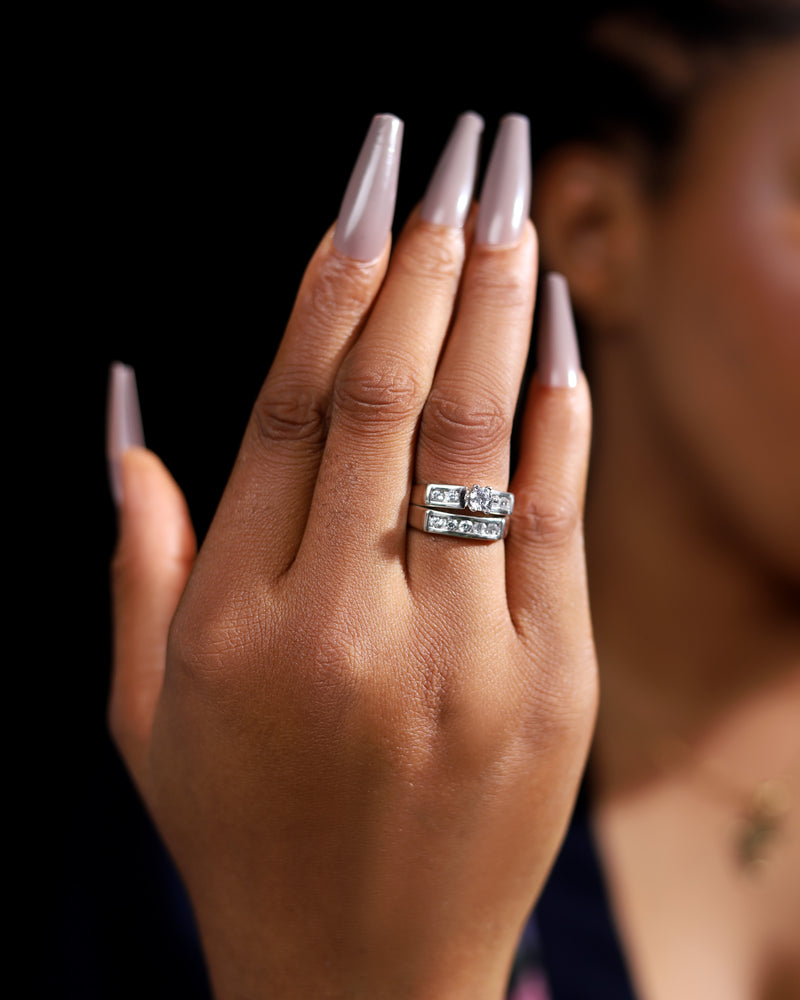 Sterling Silver Bridal Set - 01AS59