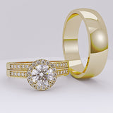 Gold and Tungsten Complete Wedding Set - 01BC01