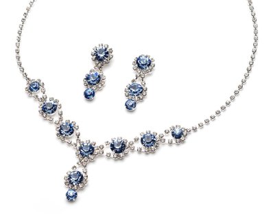 Sparkling Rhinestone Swirl & Crystal Necklace & Earrings  - 01SS18