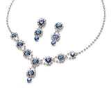Sparkling Rhinestone Swirl & Crystal Necklace & Earrings  - 01SS18