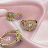Heart Shape Gold Engagement Ring - 01AD03