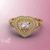 Heart Shape Gold Engagement Ring - 01AD03