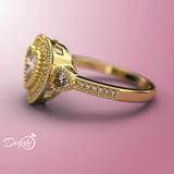 Heart Shape Gold Engagement Ring - 01AD03
