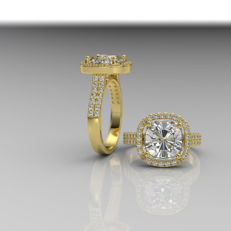 18k Yellow Gold Engagement Ring - 01AD04