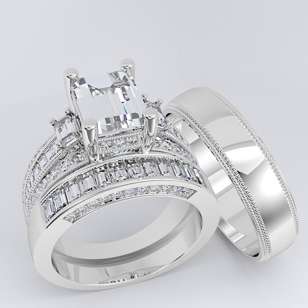 Gold Trio Wedding Set - 01AD40