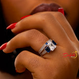 Sterling Silver with Sapphire Bridal Set - 01AS68