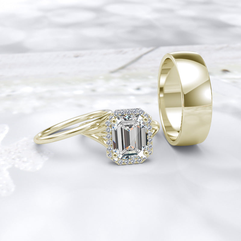 Gold and Tungsten Complete Wedding Set - 01BC03