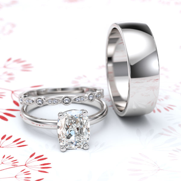 Gold and Tungsten Complete Wedding Set - 01BC06