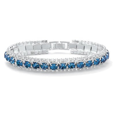 Crystal Accent Silvertone Bracelet - 01BR29