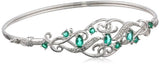 Sterling Silver Gemstone and Cubic-Zirconia Bangle Bracelet - 01BR30